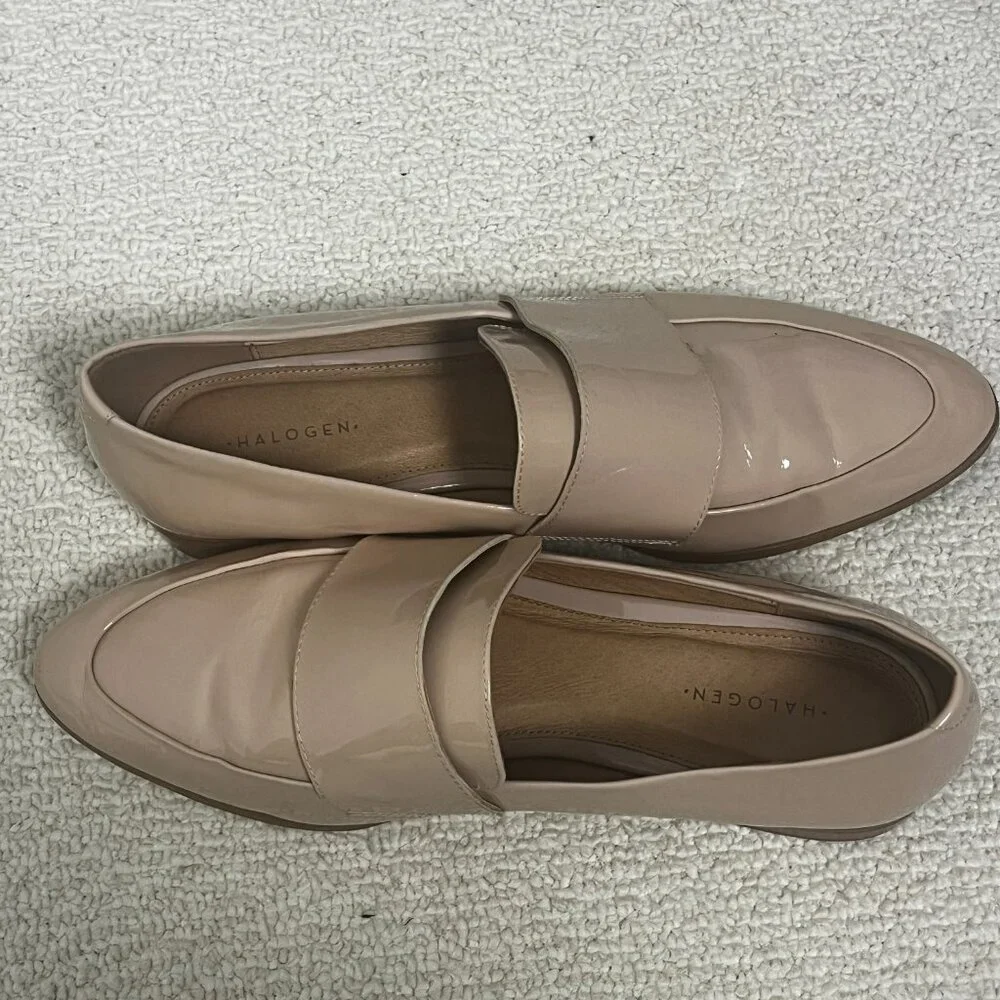 2/$30 Halogen Nude Patent Leather Loafers 8.5M
